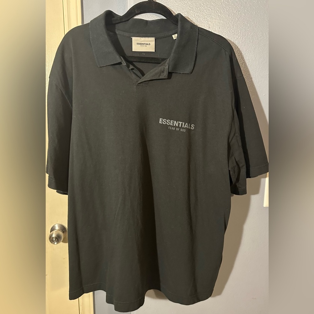 Essentials Black Polo Shirt